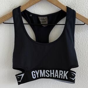 Gymshark Side Cutout Black Sports Bra Branded Small
